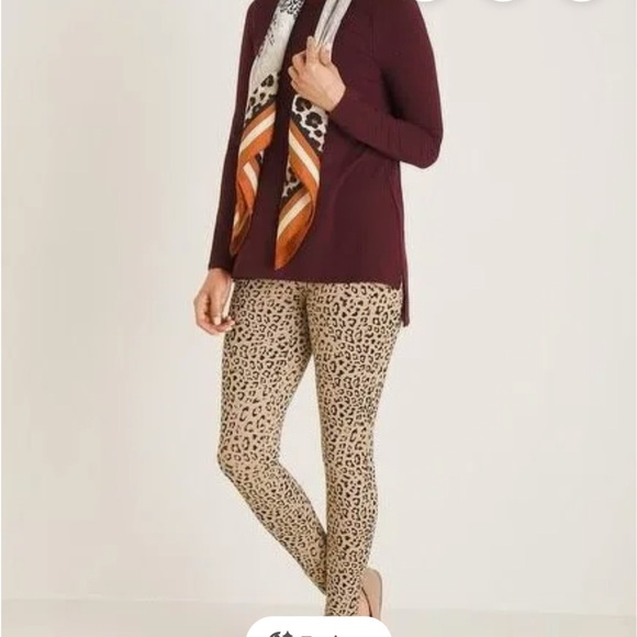 Chico's Tan and Black Animal Print Leggings - Picture 2 of 9